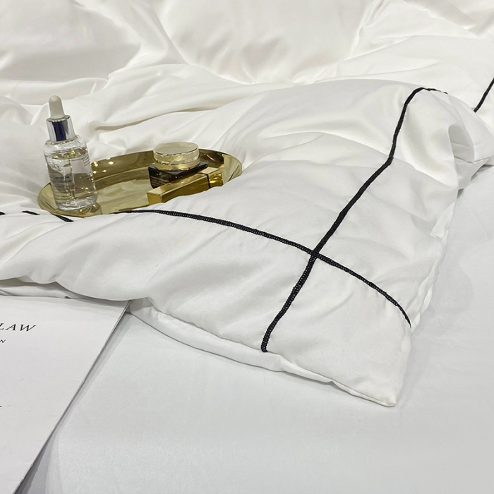 91家纺网 家纺一手货源 找家纺 曼谷 新款伊系列刺绣四件套 伊-白色