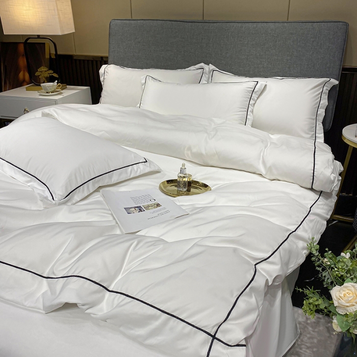 91家纺网 家纺一手货源 找家纺 曼谷 新款伊系列刺绣四件套 伊-白色