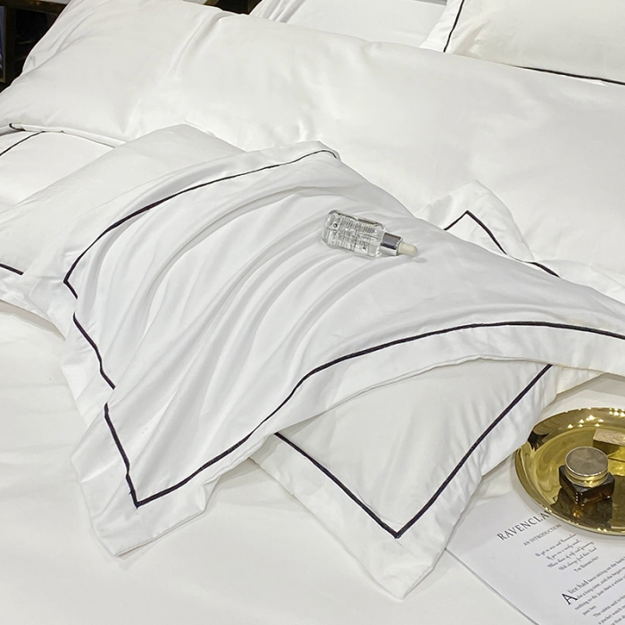 91家纺网 家纺一手货源 找家纺 曼谷 新款伊系列刺绣四件套 伊-白色