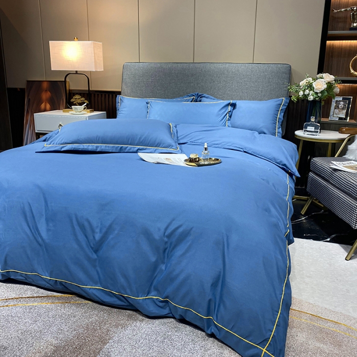 91家纺网 家纺一手货源 找家纺 曼谷 新款伊系列刺绣四件套 伊-宝蓝