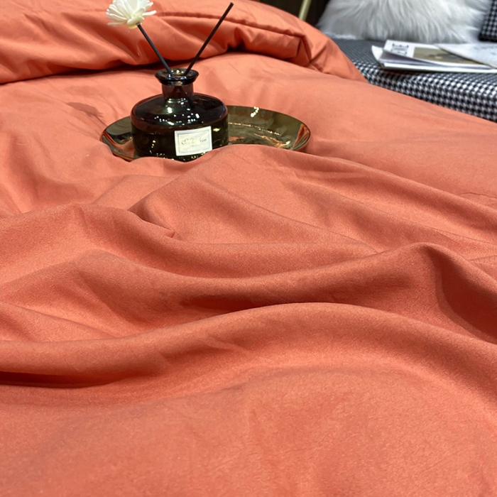 91家纺网 家纺一手货源 找家纺 曼谷 新款伊系列刺绣四件套 伊-橙色