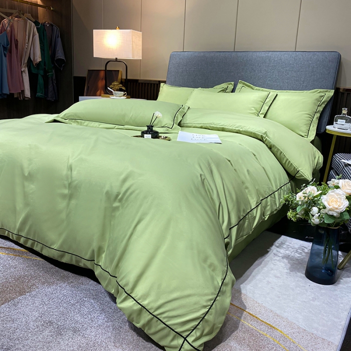 91家纺网 家纺一手货源 找家纺 曼谷 新款伊系列刺绣四件套 伊-豆绿