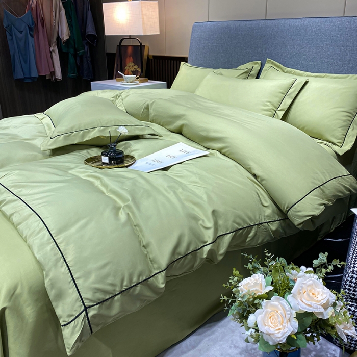 91家纺网 家纺一手货源 找家纺 曼谷 新款伊系列刺绣四件套 伊-豆绿