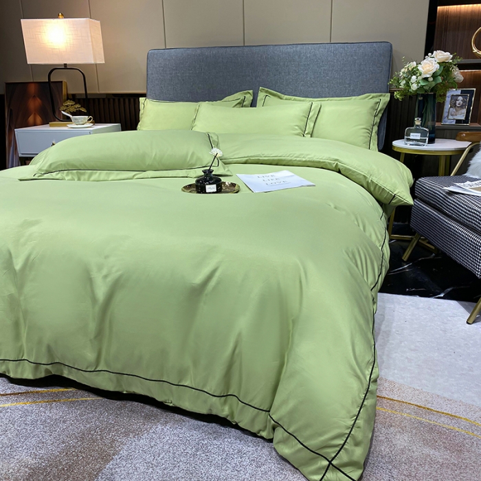 91家纺网 家纺一手货源 找家纺 曼谷 新款伊系列刺绣四件套 伊-豆绿