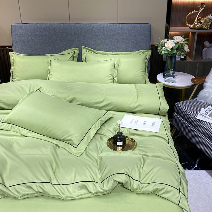 91家纺网 家纺一手货源 找家纺 曼谷 新款伊系列刺绣四件套 伊-豆绿