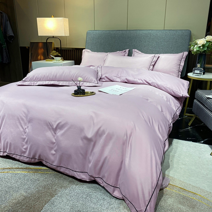 91家纺网 家纺一手货源 找家纺 曼谷 新款伊系列刺绣四件套 伊-裸紫