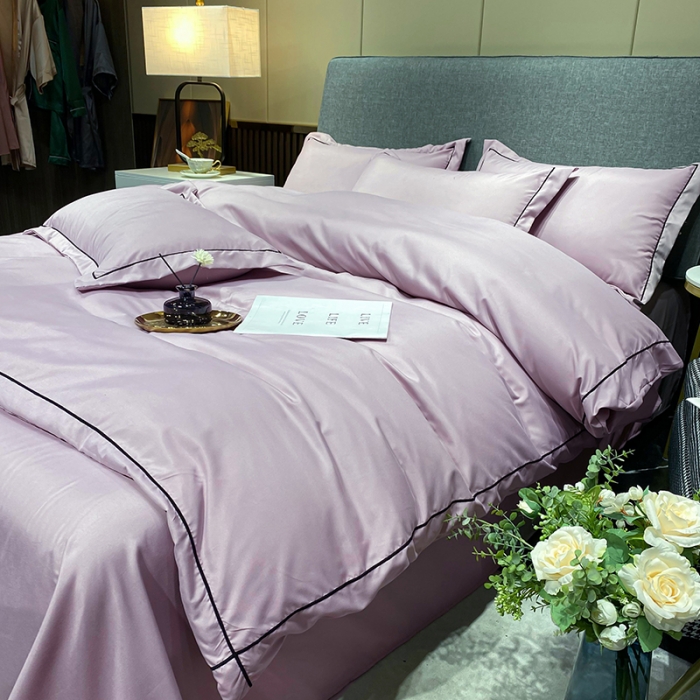 91家纺网 家纺一手货源 找家纺 曼谷 新款伊系列刺绣四件套 伊-裸紫