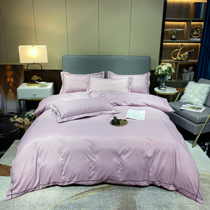 91家纺网 家纺一手货源 找家纺 曼谷 新款伊系列刺绣四件套 伊-裸紫