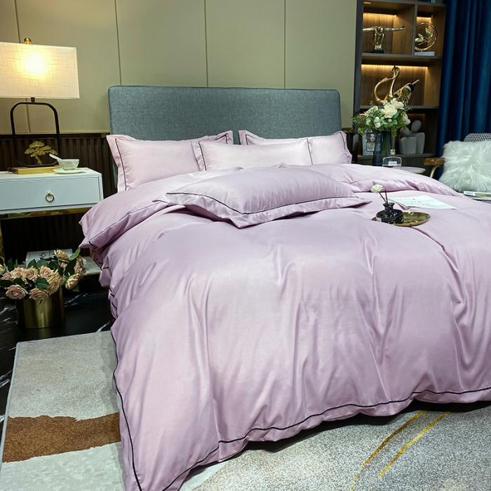 91家纺网 家纺一手货源 找家纺 曼谷 新款伊系列刺绣四件套 伊-裸紫