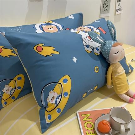 91家纺网 家纺一手货源 找家纺 西引力2022年新款全棉纯棉卡通单枕套一对装宇航员