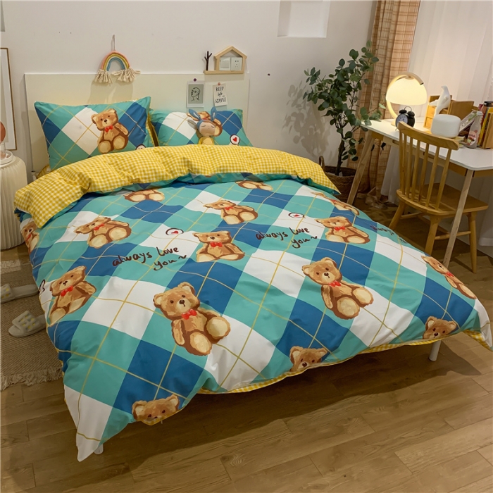 91家纺网 家纺一手货源 找家纺 西引力 2022年新款全棉纯棉卡通单被套 托尼