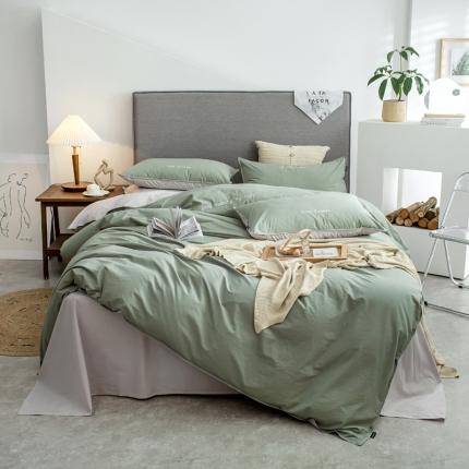 91家纺网 家纺一手货源 找家纺 （总）鼎飞 2021新款全棉水洗棉双拼四件套