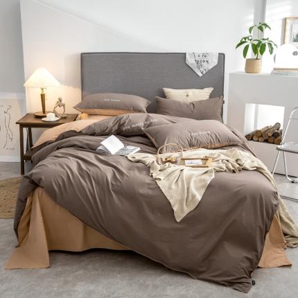 91家纺网 家纺一手货源 找家纺 （总）鼎飞 2021新款全棉水洗棉双拼四件套