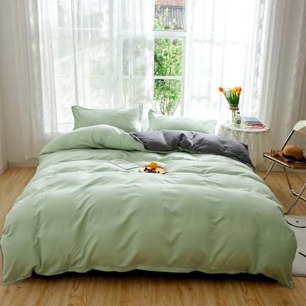 91家纺网 家纺一手货源 找家纺 （总）贝拉梦 2021新款纯色拼色美棉系列四件套