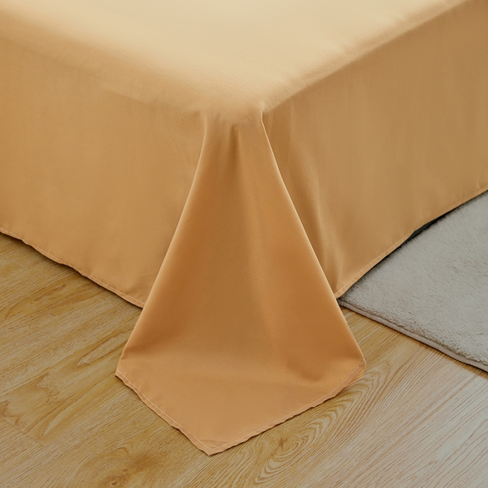 91家纺网 家纺一手货源 找家纺 贝拉梦 2021新款纯色拼色美棉系列四件套 豆绿米驼