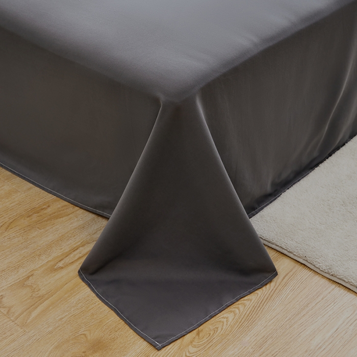 91家纺网 家纺一手货源 找家纺 贝拉梦 2021新款纯色拼色美棉系列四件套 豆沙深灰