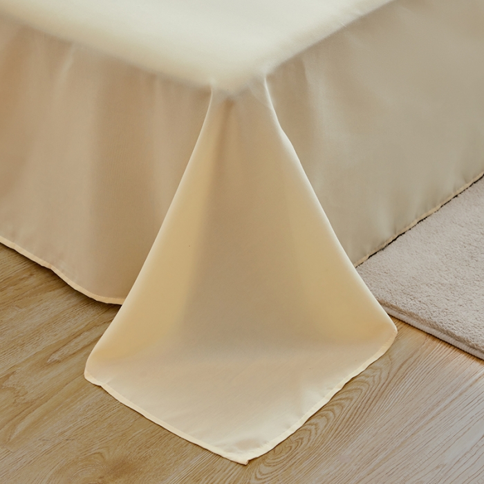 91家纺网 家纺一手货源 找家纺 贝拉梦 2021新款纯色拼色美棉系列四件套 浅灰米色