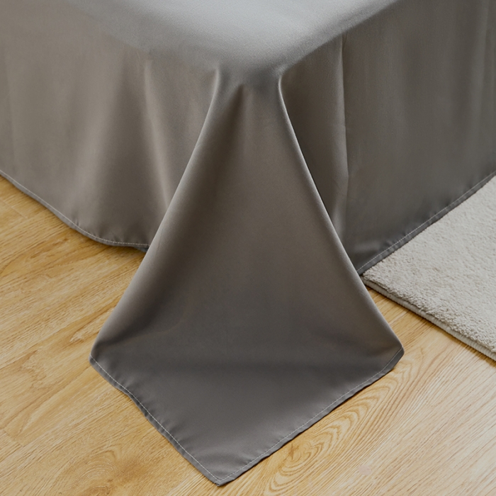 91家纺网 家纺一手货源 找家纺 贝拉梦 2021新款纯色拼色美棉系列四件套 深灰浅灰