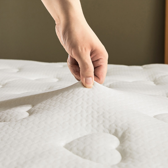 91家纺网 家纺一手货源 找家纺 欣罗兰 2022新款提花针织立体床垫 爱心白-大床