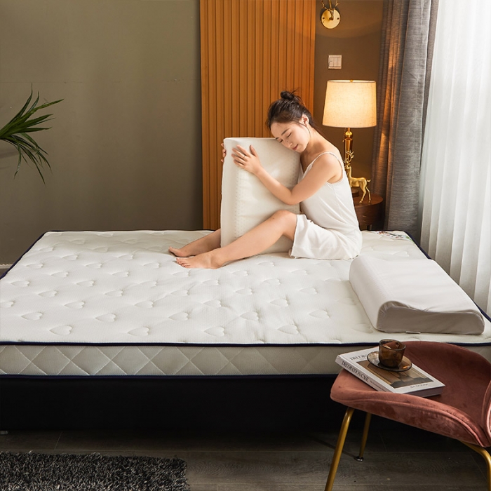 91家纺网 家纺一手货源 找家纺 欣罗兰 2022新款提花针织立体床垫 爱心白-大床