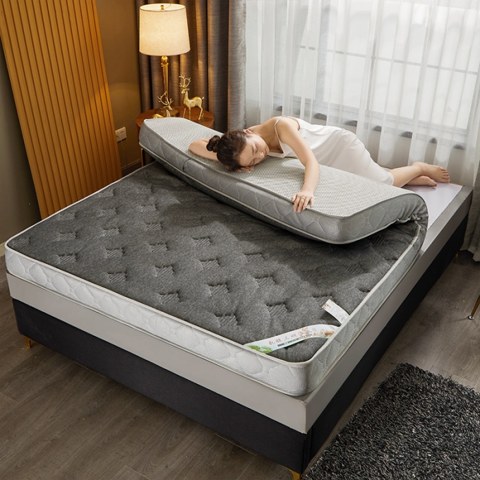 91家纺网 家纺一手货源 找家纺 欣罗兰 2022新款提花针织立体床垫 凹形灰-大床