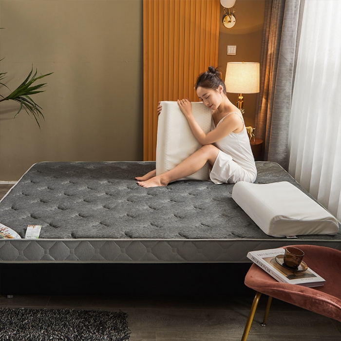 91家纺网 家纺一手货源 找家纺 欣罗兰 2022新款提花针织立体床垫 凹形灰-大床