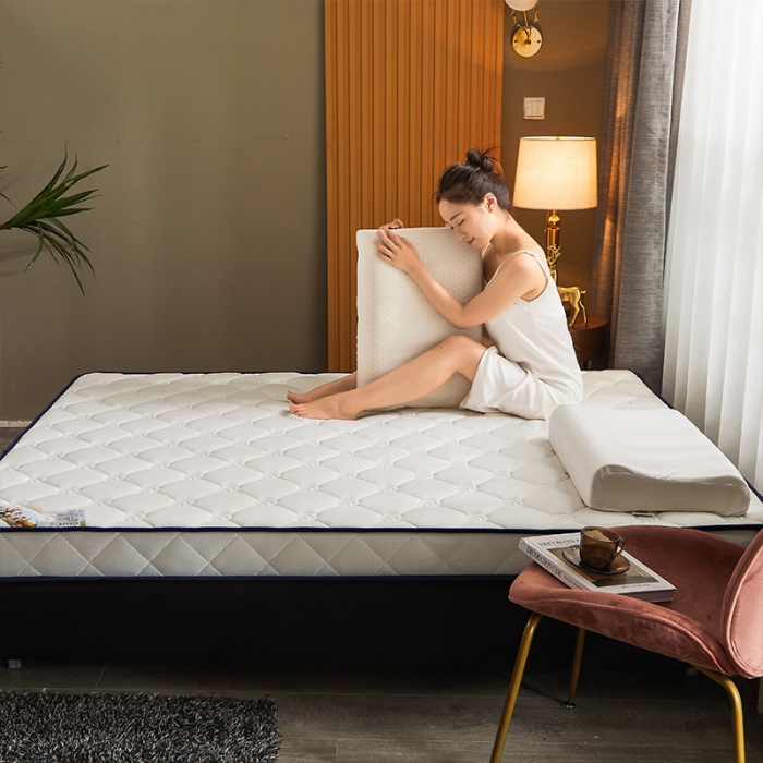 91家纺网 家纺一手货源 找家纺 欣罗兰 2022新款提花针织立体床垫 玫瑰白-大床