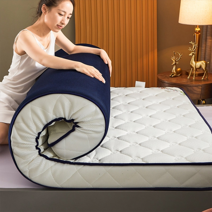 91家纺网 家纺一手货源 找家纺 欣罗兰 2022新款提花针织立体床垫 玫瑰白-大床