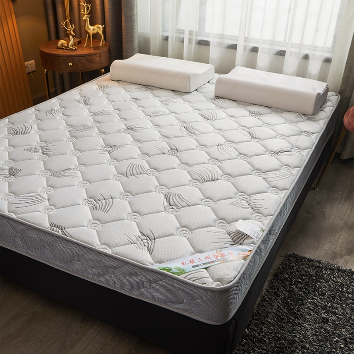 91家纺网 家纺一手货源 找家纺 欣罗兰 2022新款提花针织立体床垫 玫瑰-仙草白-大床