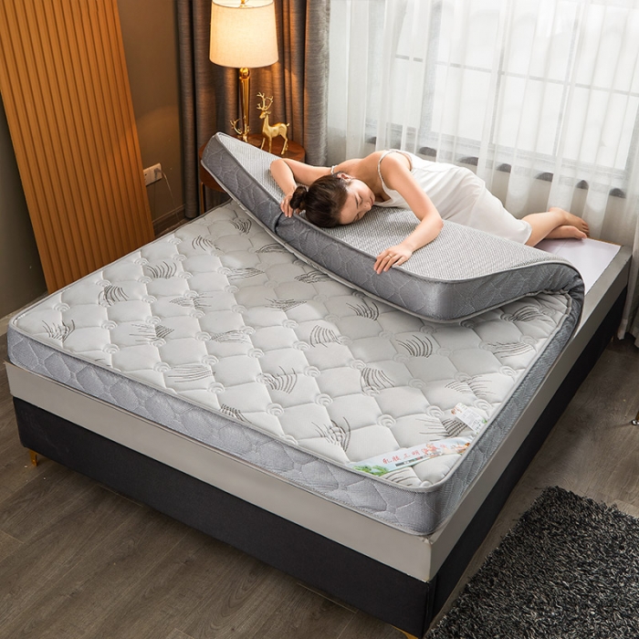 91家纺网 家纺一手货源 找家纺 欣罗兰 2022新款提花针织立体床垫 玫瑰-仙草白-大床