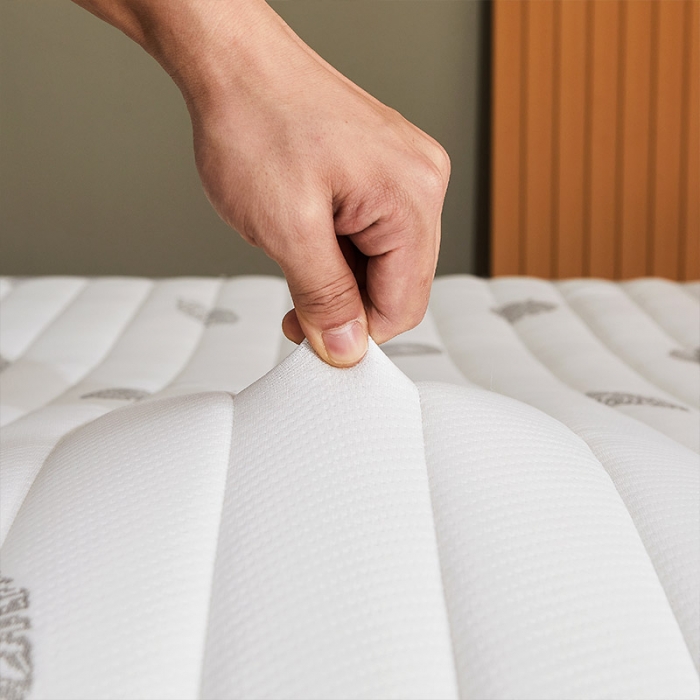 91家纺网 家纺一手货源 找家纺 欣罗兰 2022新款提花针织立体床垫 椰白-大床