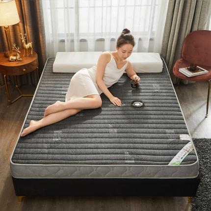 欣罗兰 2022新款提花针织立体床垫 椰灰-大床