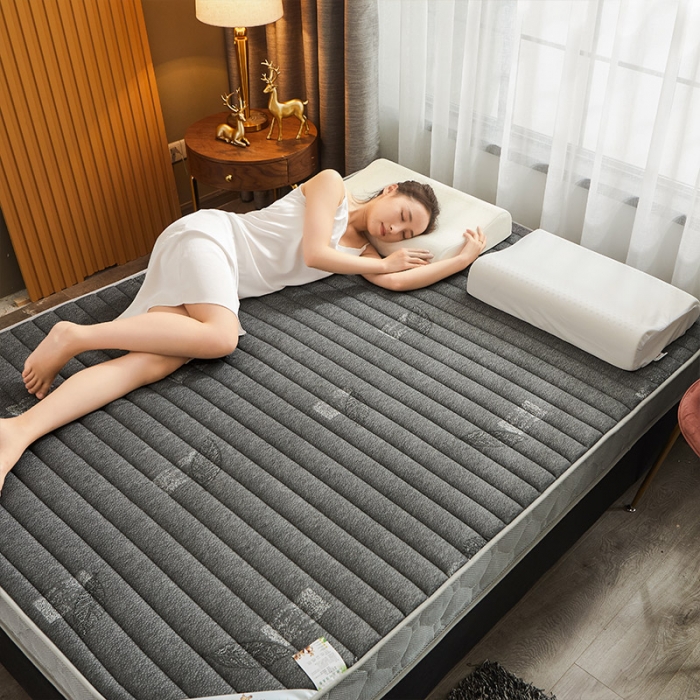 91家纺网 家纺一手货源 找家纺 欣罗兰 2022新款提花针织立体床垫 椰灰-大床