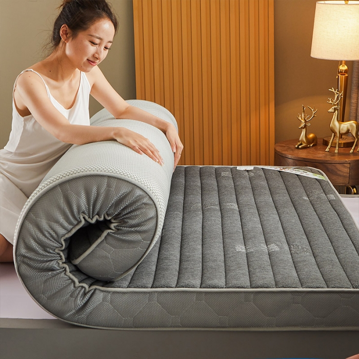 91家纺网 家纺一手货源 找家纺 欣罗兰 2022新款提花针织立体床垫 椰灰-大床