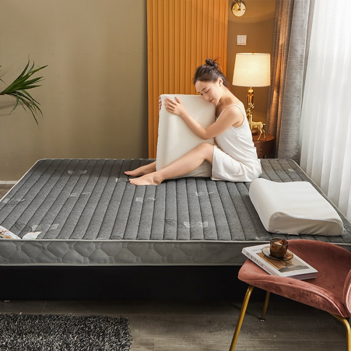 91家纺网 家纺一手货源 找家纺 欣罗兰 2022新款提花针织立体床垫 椰灰-大床