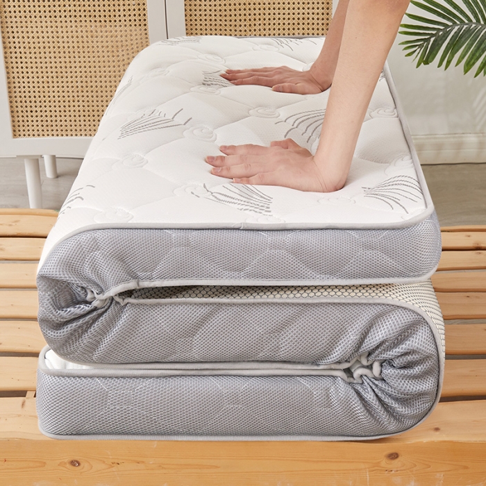 91家纺网 家纺一手货源 找家纺 欣罗兰 2022新款提花针织立体床垫玫瑰-仙草白-学生床