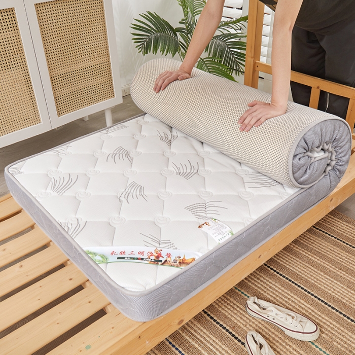 91家纺网 家纺一手货源 找家纺 欣罗兰 2022新款提花针织立体床垫玫瑰-仙草白-学生床