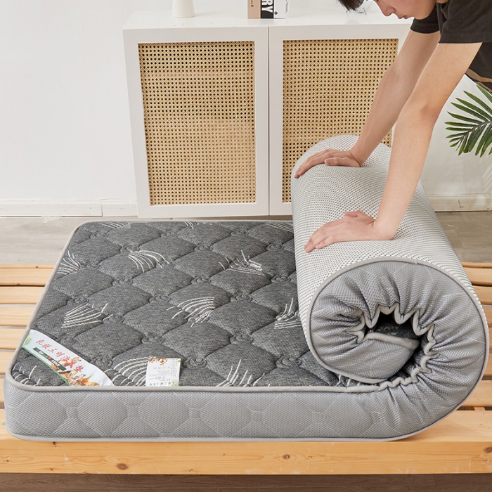 91家纺网 家纺一手货源 找家纺 欣罗兰2022新款提花针织立体床垫 玫瑰-仙草灰-学生床