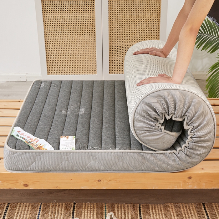 91家纺网 家纺一手货源 找家纺 欣罗兰 2022新款提花针织立体床垫 椰灰-学生床