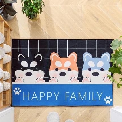 91家纺网 家纺一手货源 找家纺 卡初家居 2025新款促销款水晶绒进门垫 三只猛犬