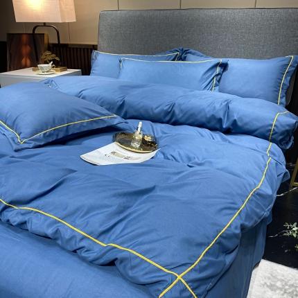 曼谷 新款伊系列刺绣四件套 伊-宝蓝