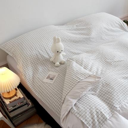 无印色织全棉水洗棉酒店隔脏睡袋便携式出差旅游行单双人床单被套