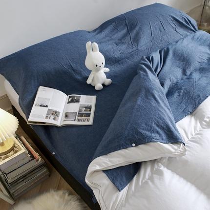 无印色织全棉水洗棉酒店隔脏睡袋便携式出差旅游行单双人床单被套