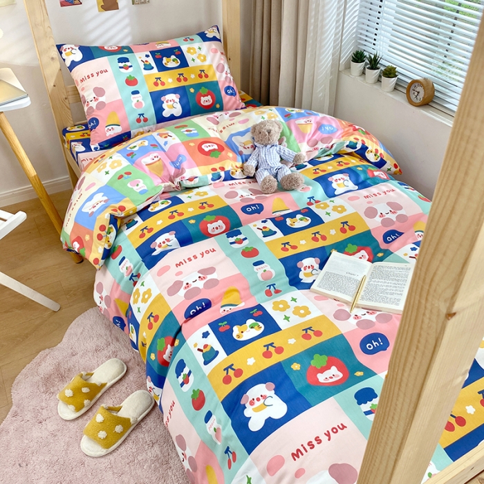 91家纺网 家纺一手货源 找家纺 （总）曼之夏 2022新款全棉13372学生三件套