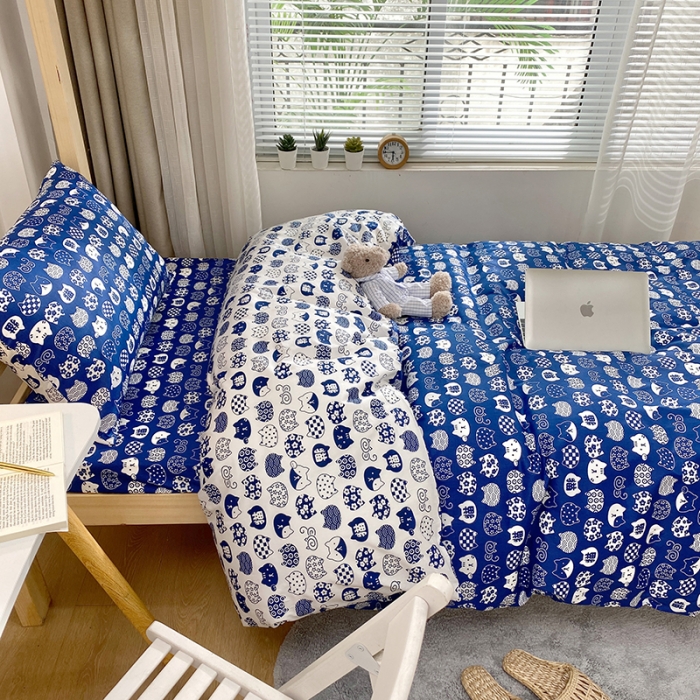 91家纺网 家纺一手货源 找家纺 曼之夏 2022新款全棉13372学生三件套 喵星人