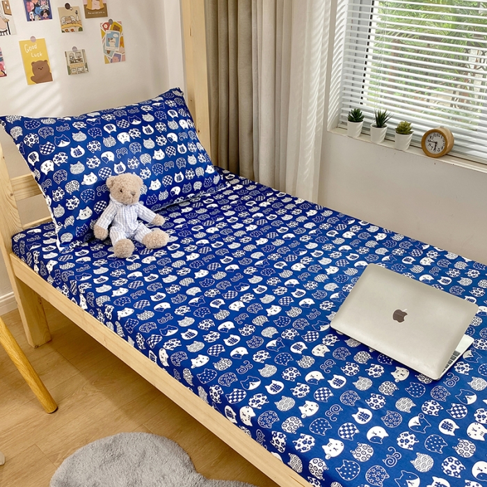 91家纺网 家纺一手货源 找家纺 曼之夏 2022新款全棉13372学生三件套 喵星人