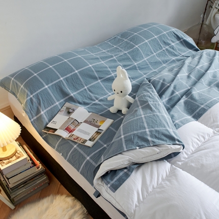 91家纺网 家纺一手货源 找家纺 无印色织全棉水洗棉酒店隔脏睡袋便携式出差旅游行单双人床单被套