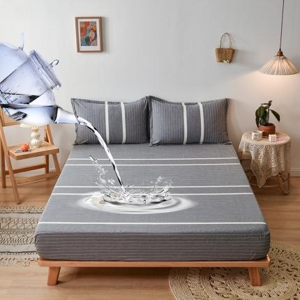 床笠人家 2023新款全棉水洗棉防水床笠 巴洛克-灰