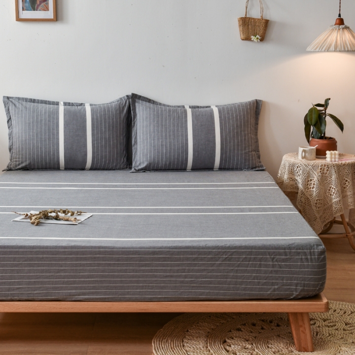 91家纺网 家纺一手货源 找家纺 床笠人家 2023新款全棉水洗棉防水床笠 巴洛克-灰