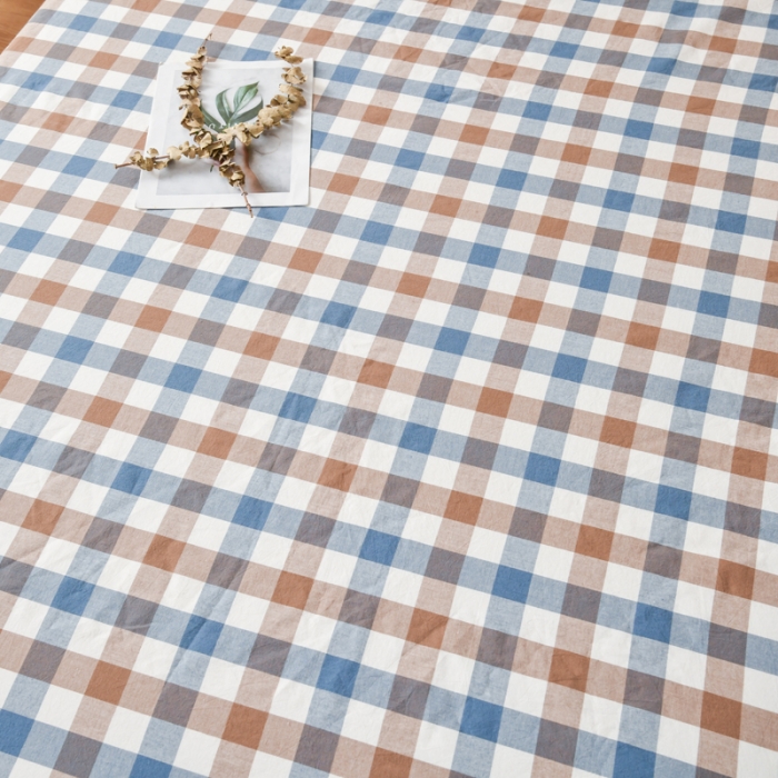 91家纺网 家纺一手货源 找家纺 床笠人家 2023新款全棉水洗棉防水床笠 蓝格